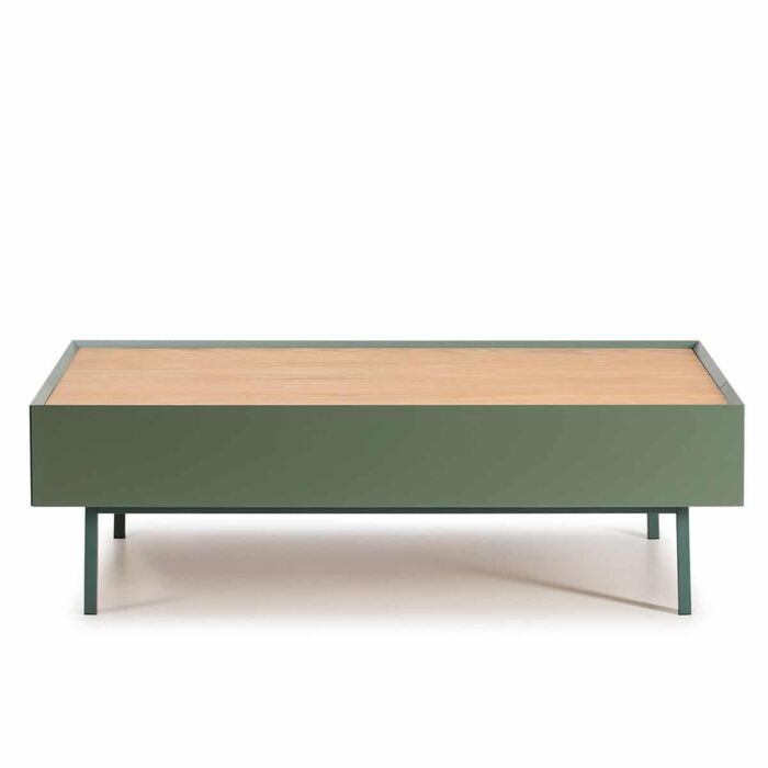 Mesa color madera y verde