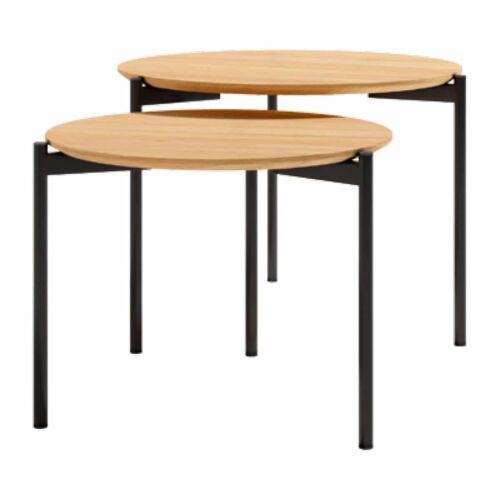 Set mesas redondas madera