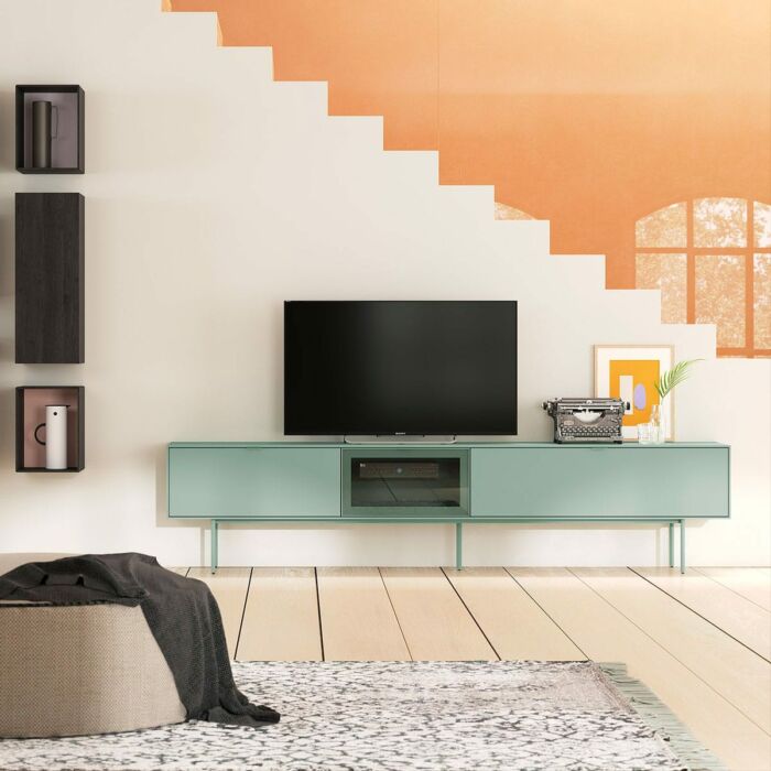 Mueble Tv verde minimalista