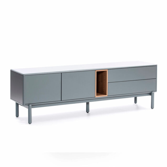 Mueble TV gris y roble