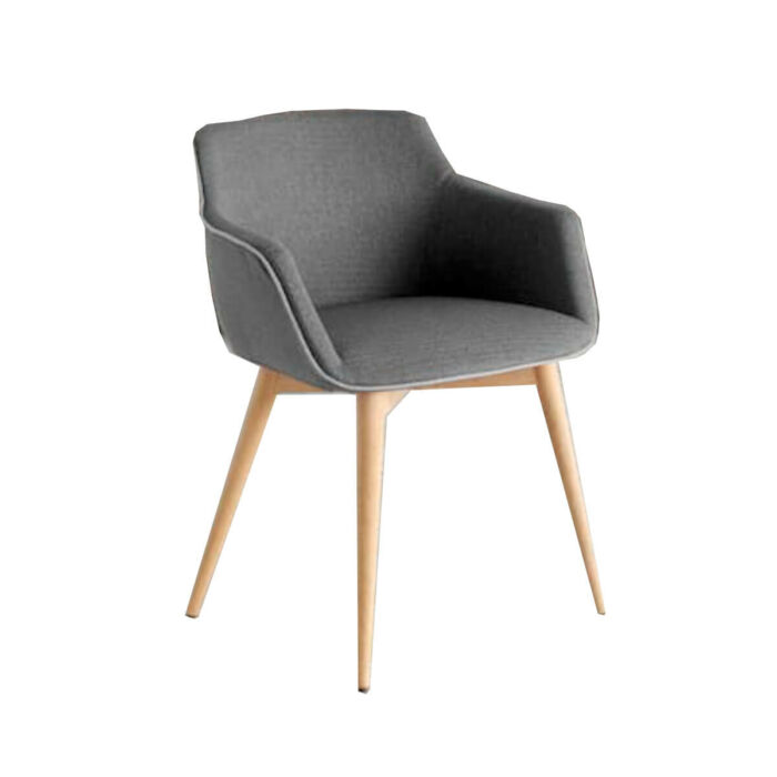 Silla tapizada patas madera haya