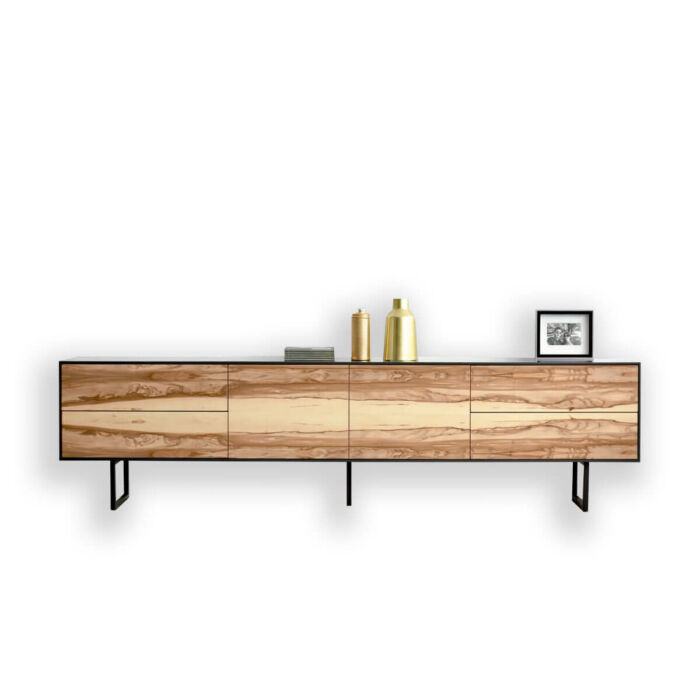 Mueble tv madera natural y metal
