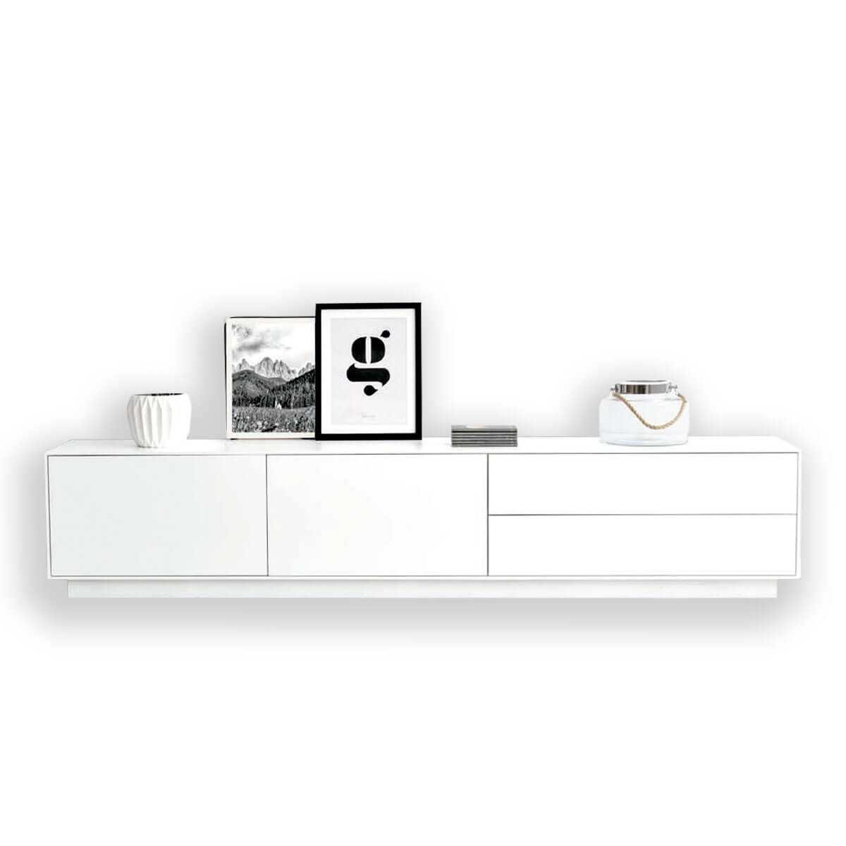 Mueble tv chapa madera natural y blanco - Comprar muebles tv - Artikalia