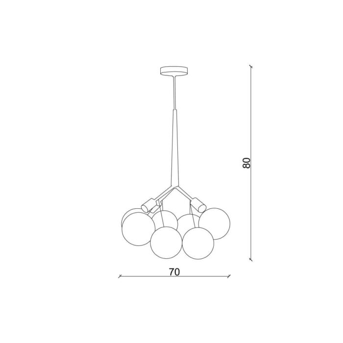 Lampara techo bolas cristal