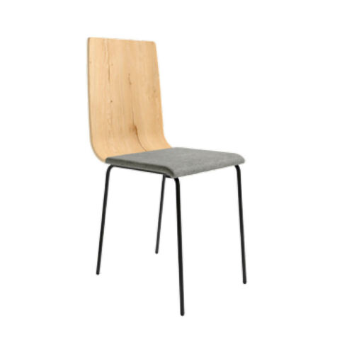 Silla madera y gris