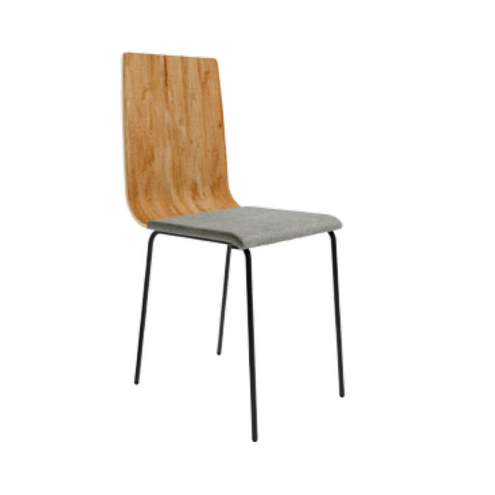 Silla madera y gris