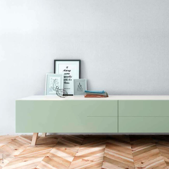 Mueble tv color verde mint