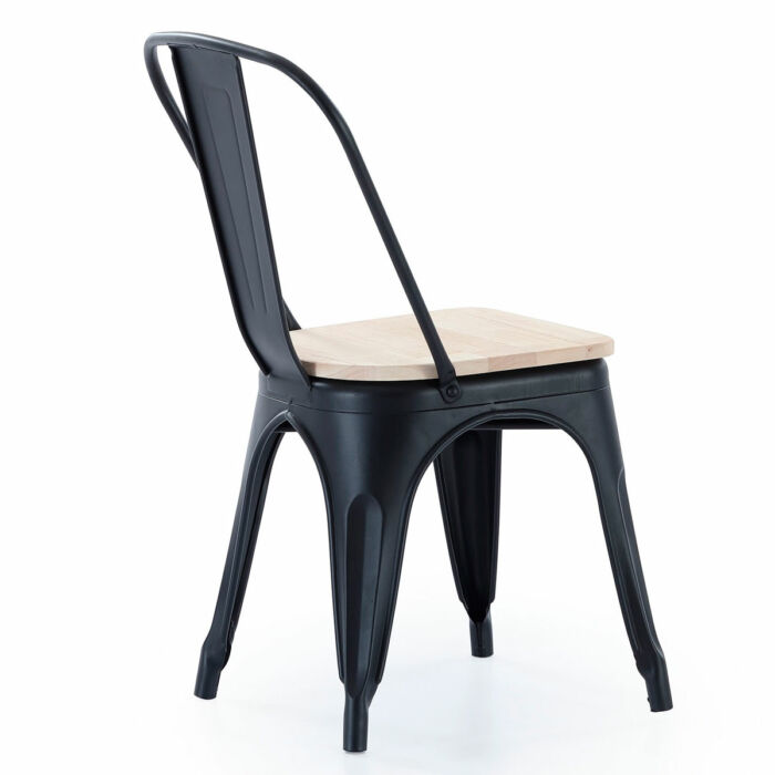 Silla acero negro y madera