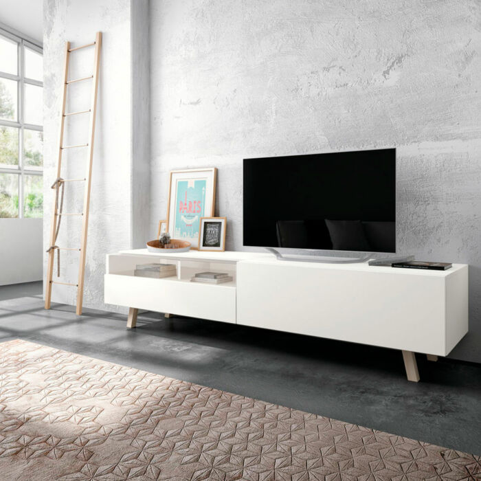 Mueble TV chapa sintética blanco