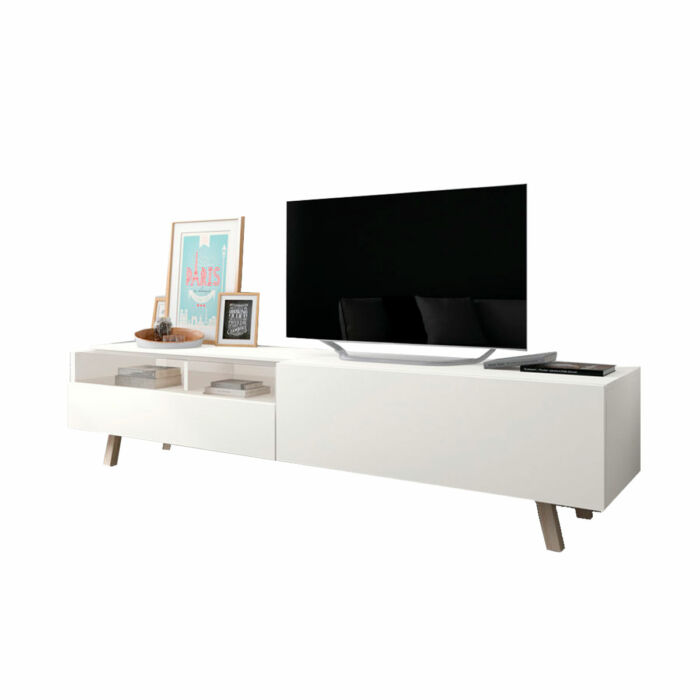 Mueble TV chapa sintética blanco