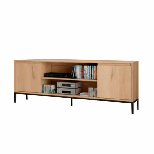 Mueble TV roble patas metálicas