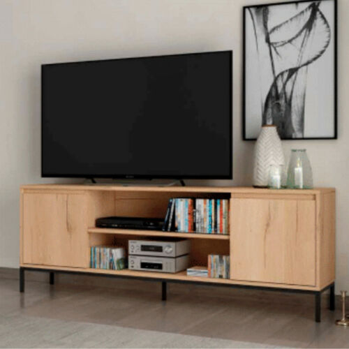 Mueble TV roble patas metálicas