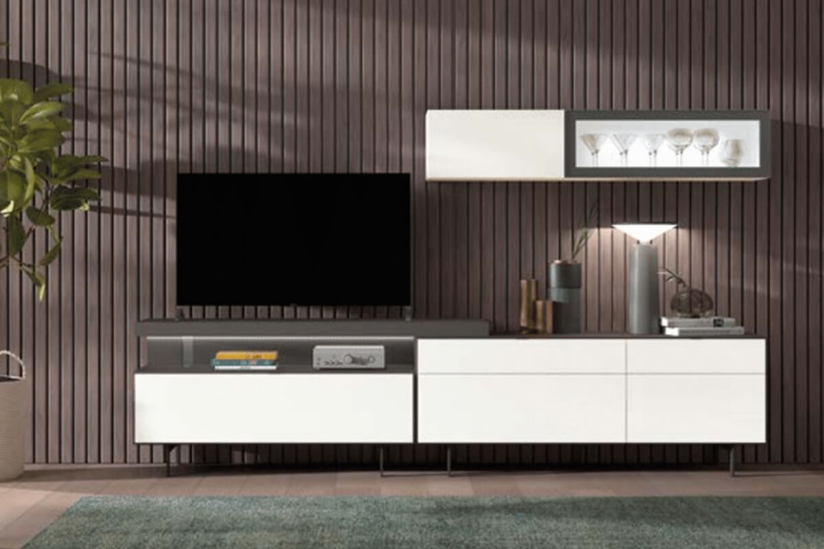compo06 (2) Salón modular ARIS 274cm. Blanco y grafito