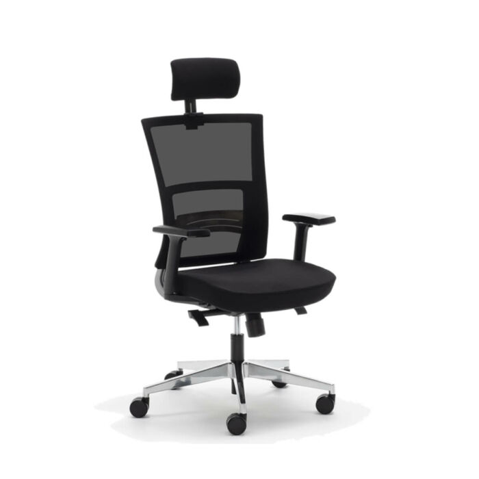 Silla oficina negra ergonómica