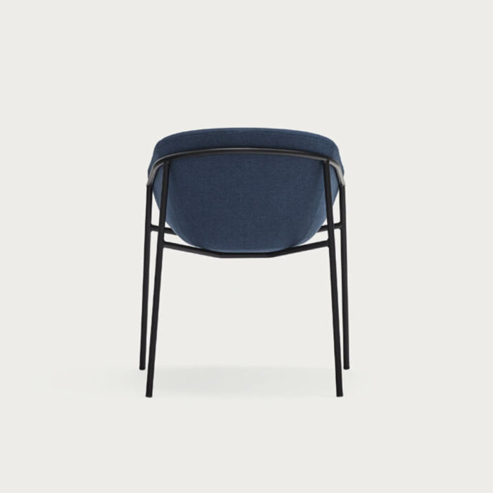 Silla moderna tapizada azul oscuro