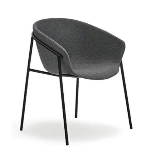 Silla moderna tapizada gris oscuro