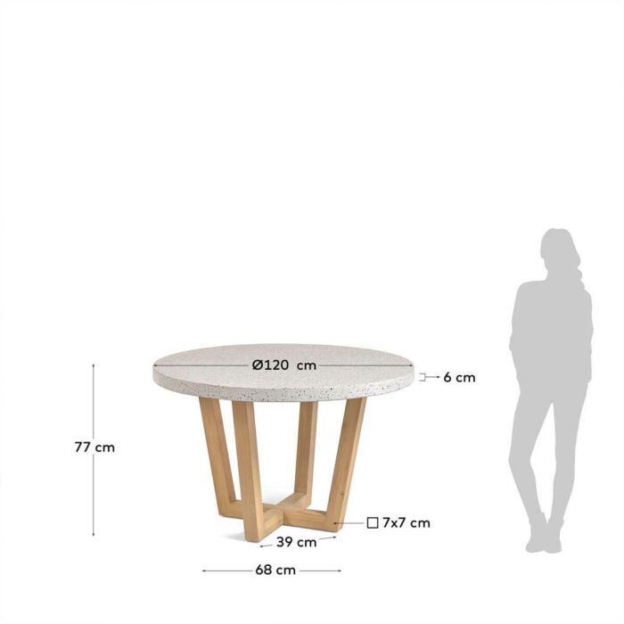 Mesa redonda terrazo120cm