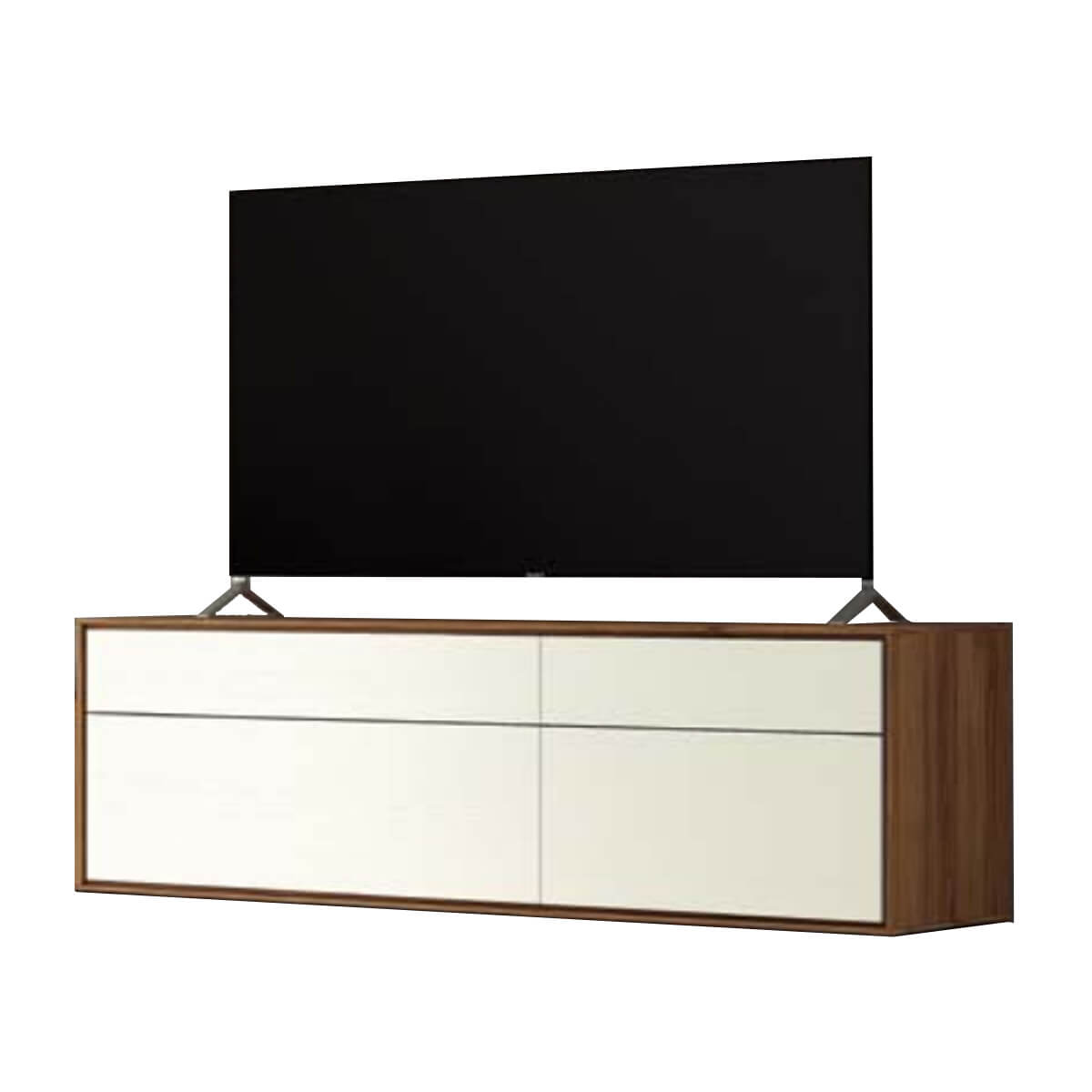 Mueble tv chapa madera natural y blanco - Comprar muebles tv - Artikalia