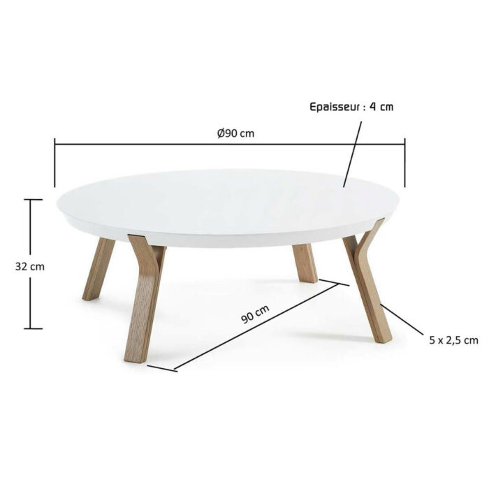 Mesa de centro nórdica 90cm