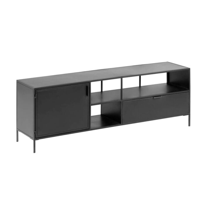 Mueble tv industrial acero negro