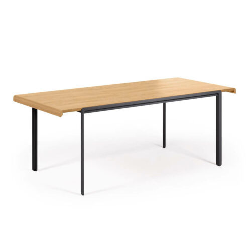 Mesa extensible chapa de roble patas de acero 160cm