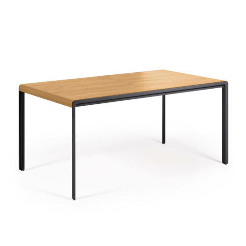 Mesa extensible chapa de roble patas de acero 160cm