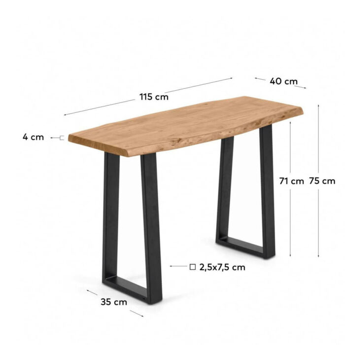 Consola madera maciza acacia 115cm.