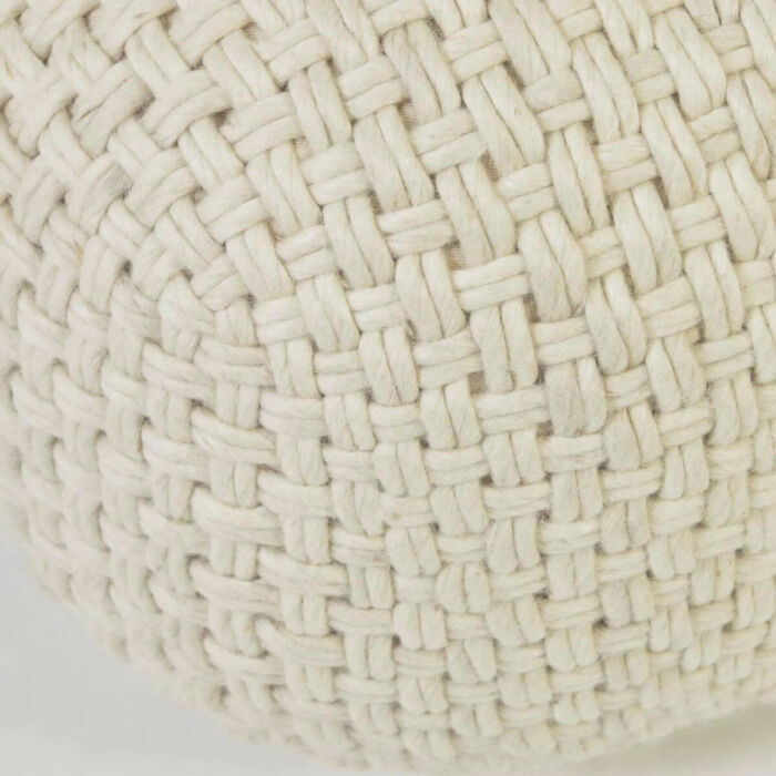 Puf redondo lana blanco 50 cm
