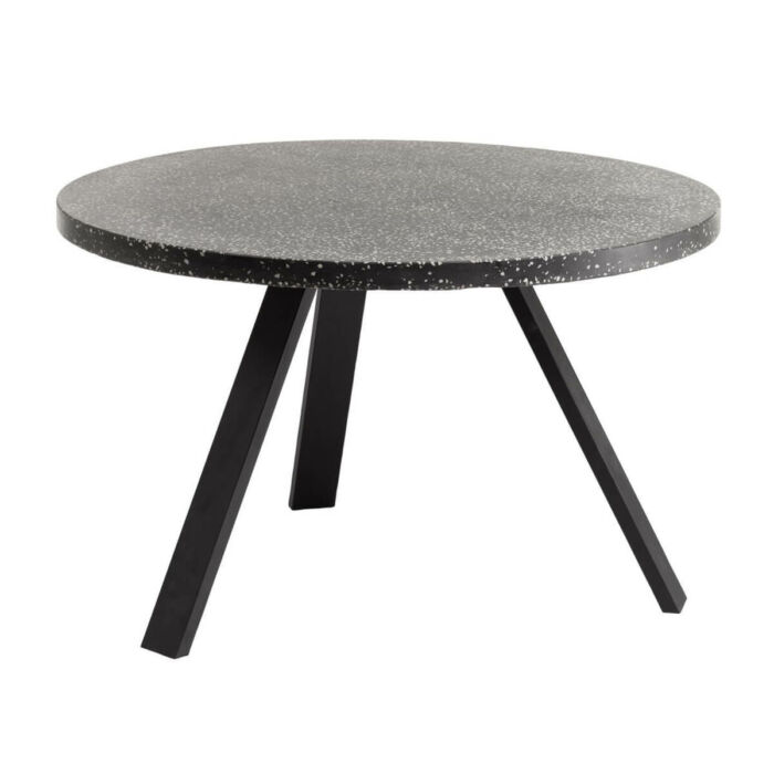 Mesa terrazo y acero negro 120cm