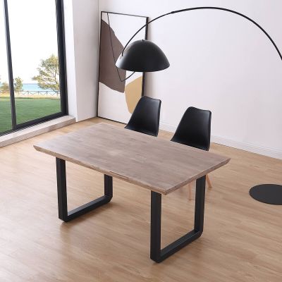 Mesa de comedor rectangular patas metálicas fija - Artikalia