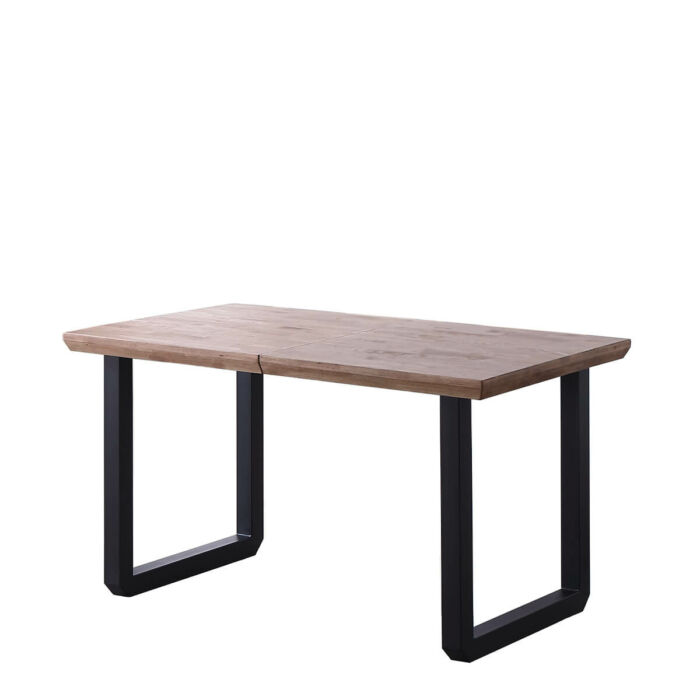 Mesa comedor extensible roble y negro