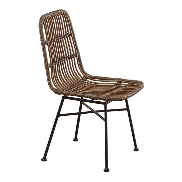 Silla rattan marrón y negro