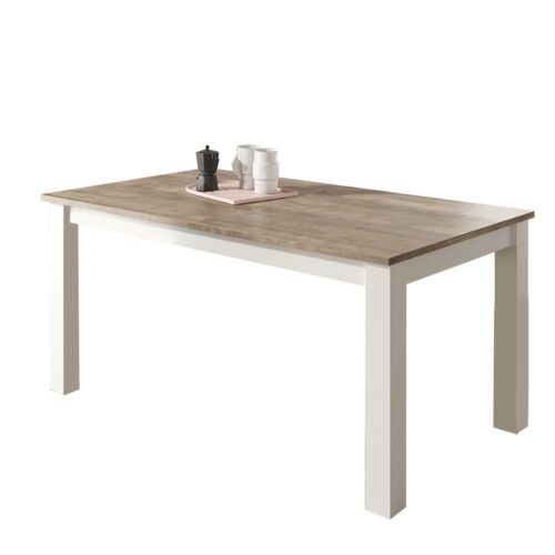 Mesa comedor rectangular blanca cement