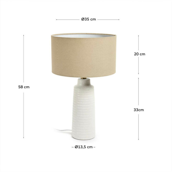 Lámpara mesa cerámica blanca