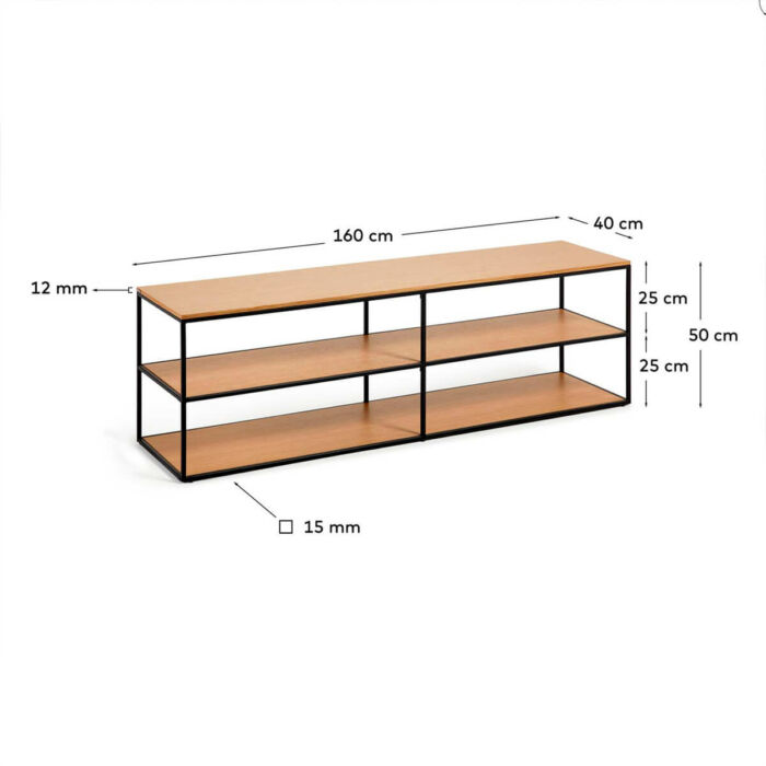 Mueble TV chapa roble y negro