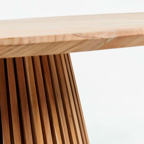 Mesa redonda madera maciza de teca 90cm