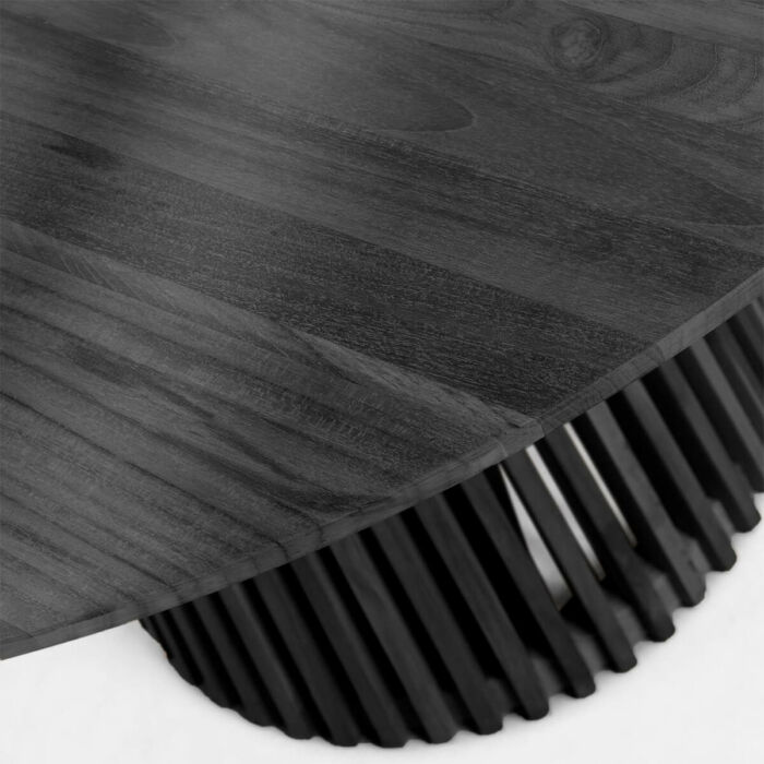 Mesa redonda madera maciza de mindi negro 90cm