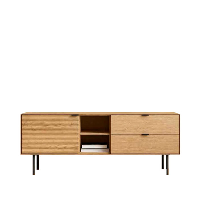 Mueble TV madera natural roble