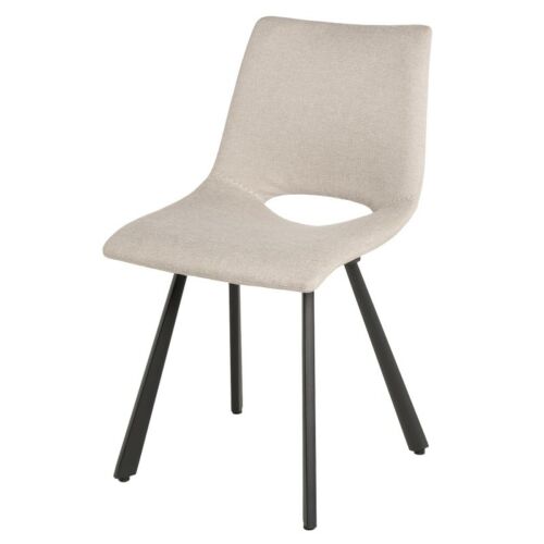 Silla tapizada beige patas de metal