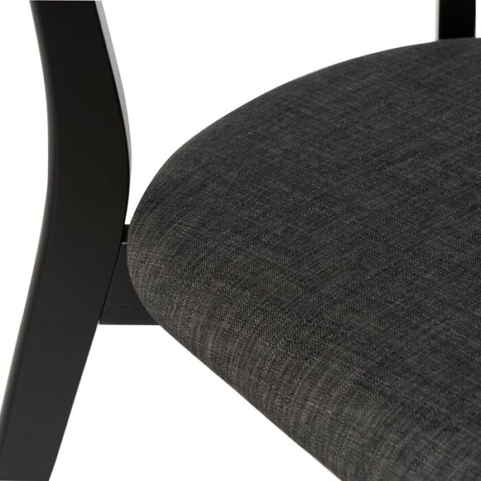 Silla madera negra asiento tapizado