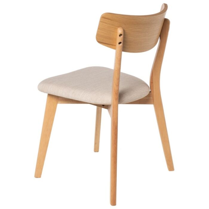 Silla madera roble asiento tapizado