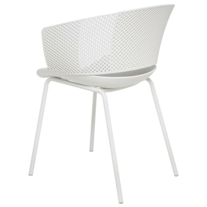 Silla color blanco patas de metal