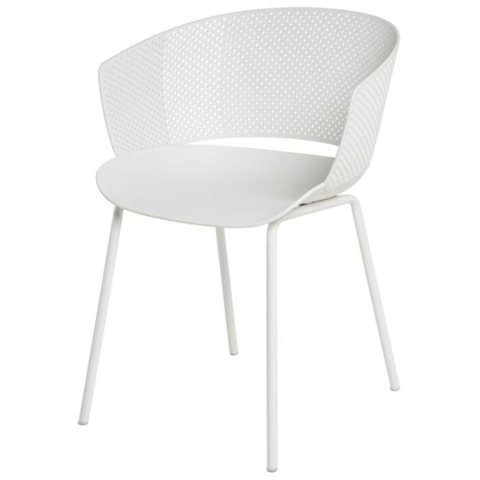 Silla color blanco patas de metal