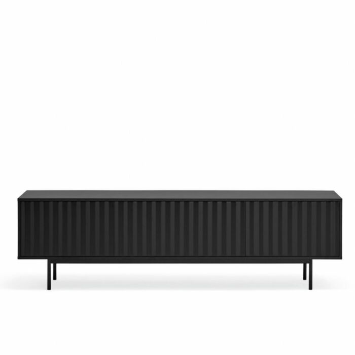 Mueble TV acanalado negro