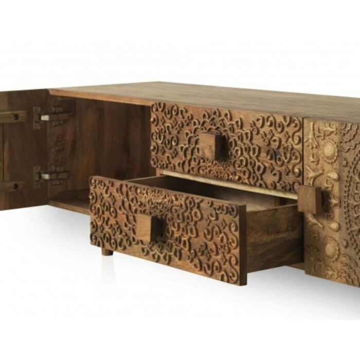 Mueble tv mango natural geométrico