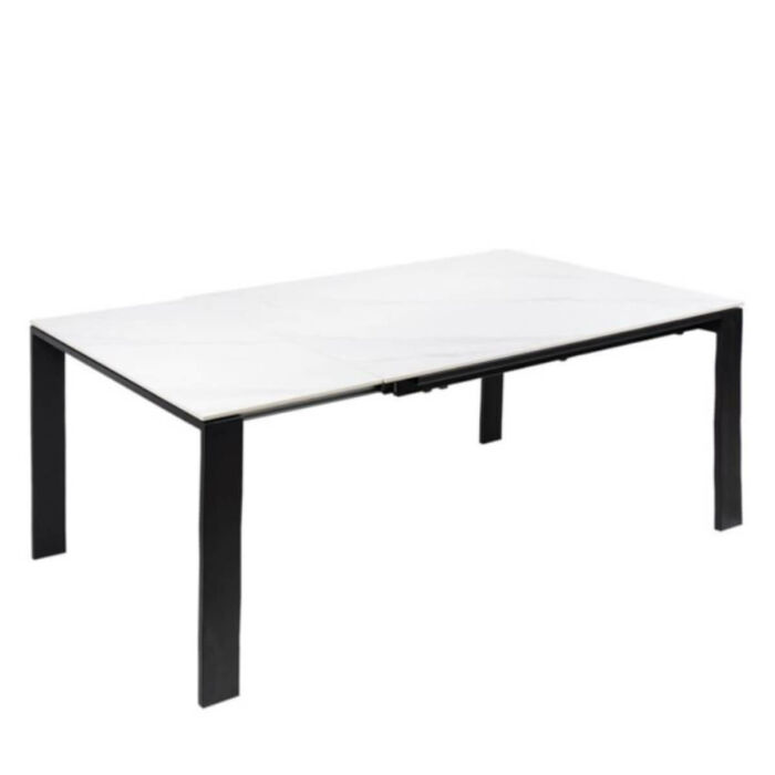 Mesa 140 extensible porcelánico blanco y negro