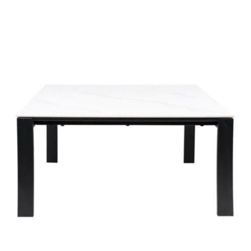 Mesa 140 extensible porcelánico blanco y negro