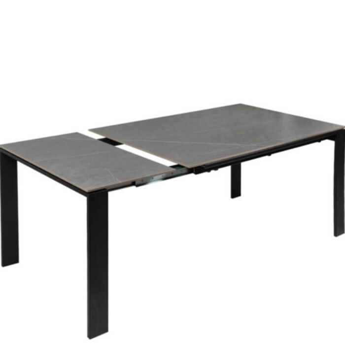 Mesa 140 extensible porcelánico gris y negro