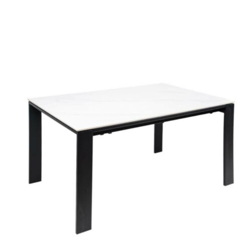 Mesa 140 extensible porcelánico blanco y negro