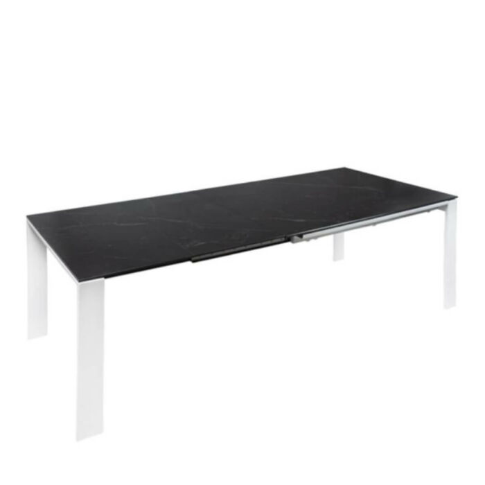 Mesa 140 extensible porcelánico negro y blanco